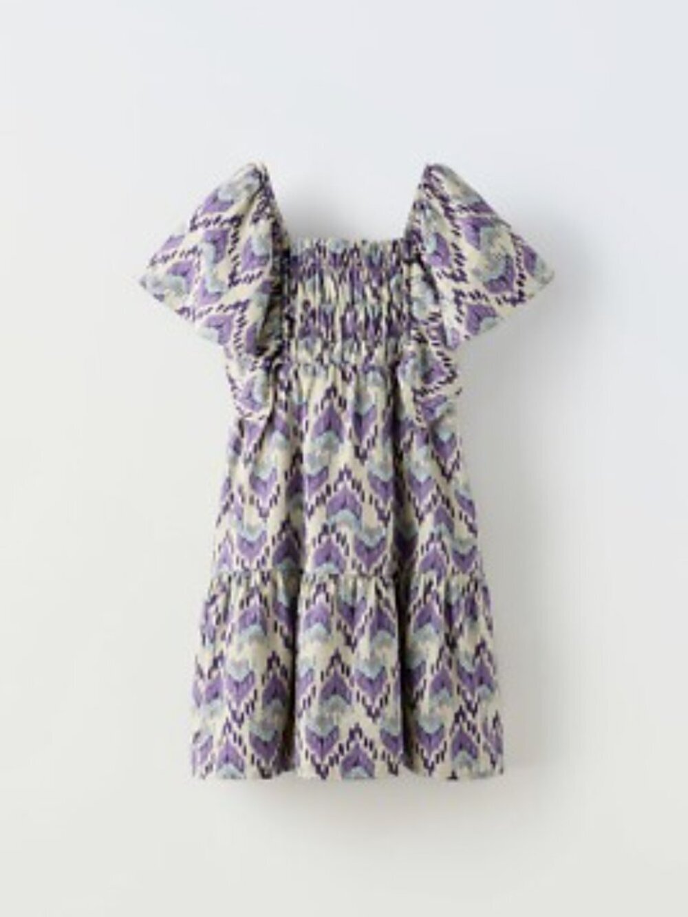 Zara Purple & Teal Patterned Ruffle Girls Dress Size 9 Kids